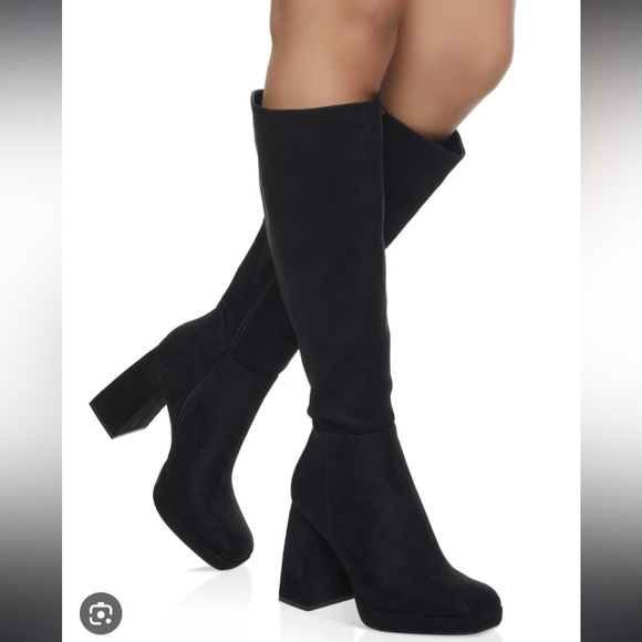 Shoes - Square toe block heel boots